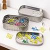 1Pcs Sardine Can Shaped Storage Tin Box Portable Tinplate Material Sealed Jar With Lid For Storing Small Items Household Goods