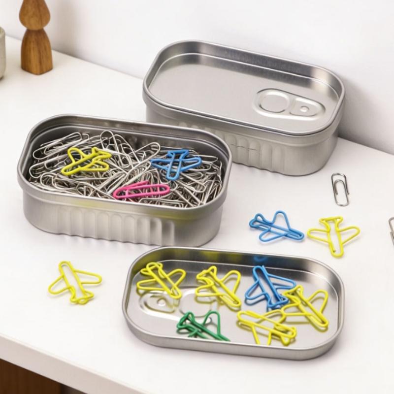 1Pcs Sardine Can Shaped Storage Tin Box Portable Tinplate Material Sealed Jar With Lid For Storing Small Items Household Goods
