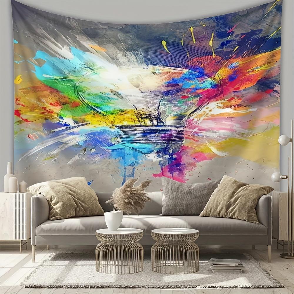 

Brightly colored bulb design Digital printing polyester wall tapestry suitable for use living rooms bedrooms offices bars party 74x94cm(29x37in)