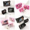 Solid Color Transparent Makeup Bag Zipper Handheld Makeup Pouch Mesh Cosmetic Bag for 3Pcs/Set Lady