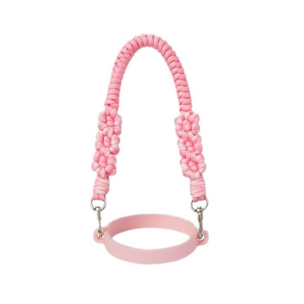 Handwoven Water Bottle Handle Strap Daisy Flower with Adjustable Hand Strap Water Cup Hanging Rope Macrame Water Bottle Holder