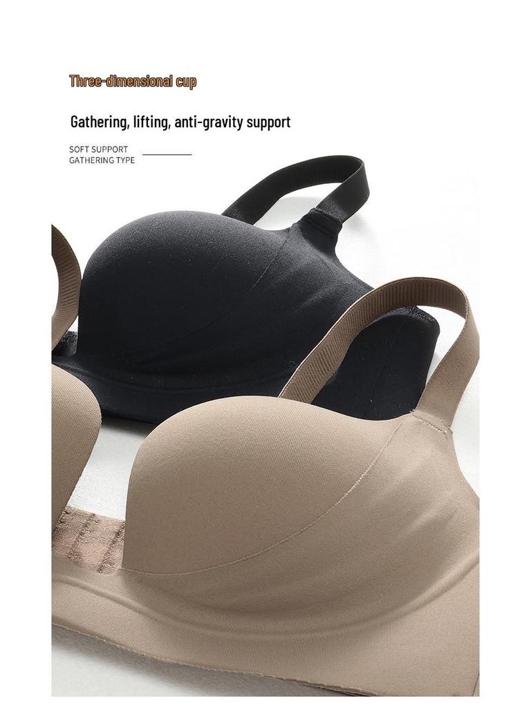 Glossy Seamless Push-Up Bra for Women - Versatile, Cross-Back, Anti-Sagging, Uplift Design for Small Chest