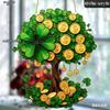 1pc 2D Acrylic Lucky Clover with Money Tree Decoration | Suitable for Bathroom, Bedroom, and Outdoor Spaces, Wall Hanging Decoration 