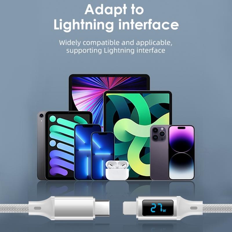 Doppel-Typ-C-Ladekabel 60W Schnellladung Eingebaute Leistungsanzeige Verstärkter Stecker 480 Mbit/s 60W Typ-Kabel