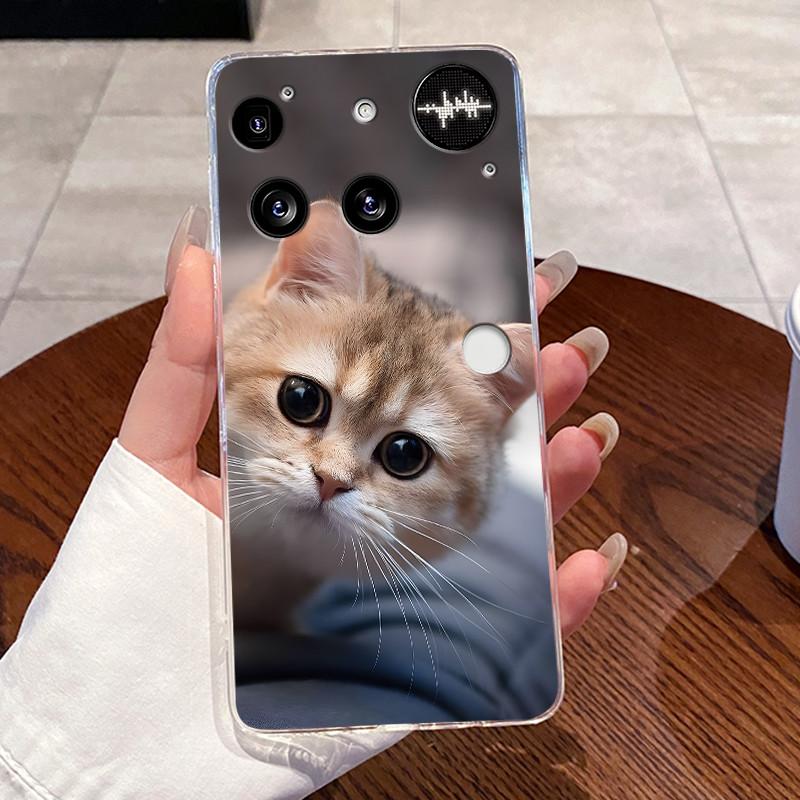 Casing For Nothing Phone (3) Case For Phone3 Back Cover Aesthetic Fashion Cute Cat Cartoon Transparent Soft Silicone Phone Case