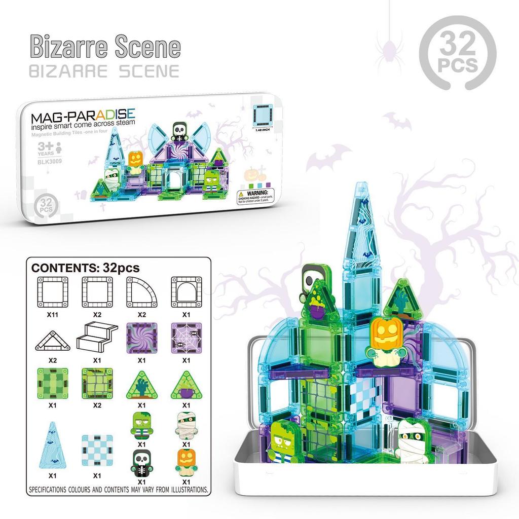 Portable Magnetic Tile Set: Travel-Friendly Educational Toy for Building and Creativity - Christmas Gift