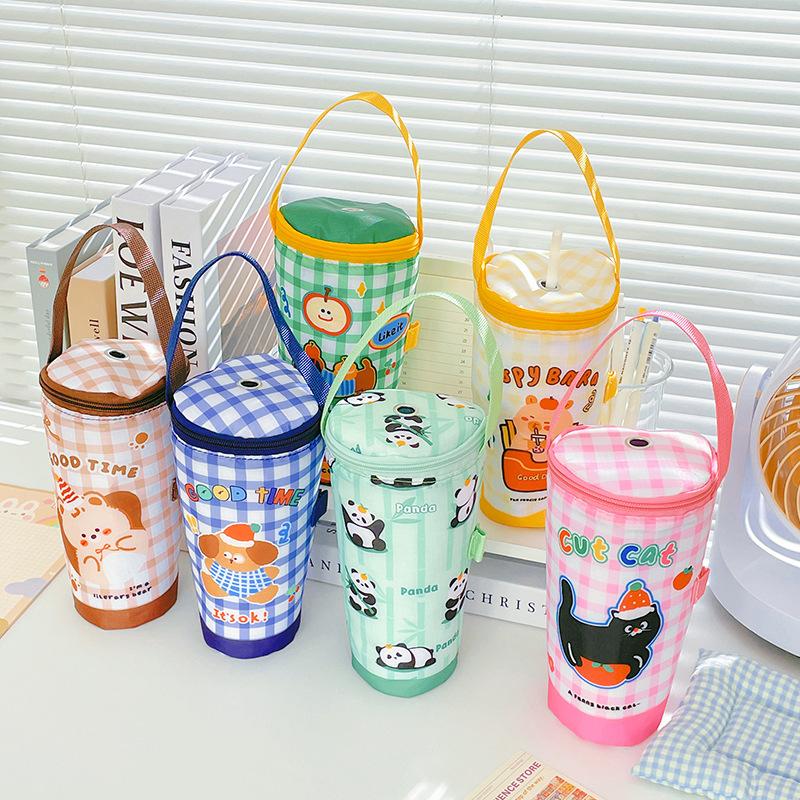 Universal Cartoon Cute Cup Cover with Portable Thermal Insulation, Anti-scalding and Anti-drop Children's Simple Glass Water Cup Cover