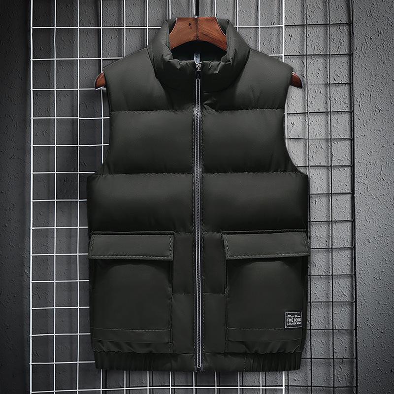 Vest Large Size Men Winter Feather Cotton Stand Collar Men's Thick Waist Coat