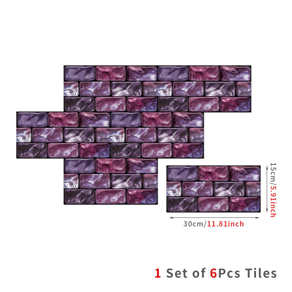 Retro American Crystal Self-Adhesive Wallpaper, Bedroom Self-Dipping Pvc Kitchen Waterproof Wall Sticker Tile Sticker