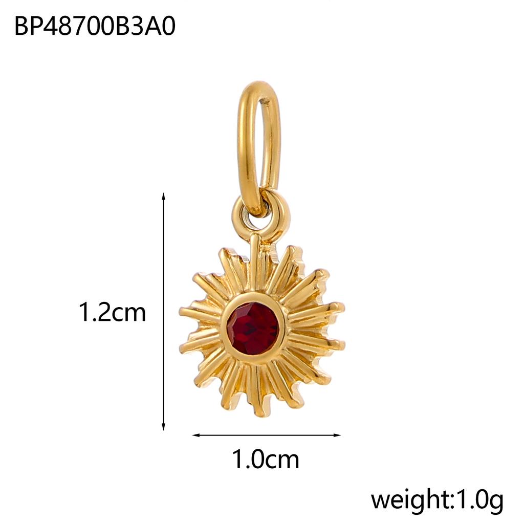 CARLIDANA Ins Style French Vintage Gold Color Sun Charms With Natural Stone Star Shine Stainless Steel DIY Fashion Jewelry