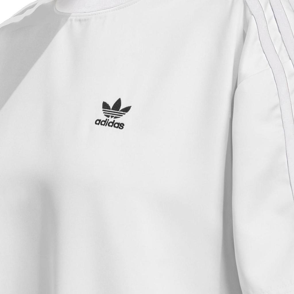 adidas Originály Šaty s bočním pruhem na zavazování s kulatým výstřihem a krátkým rukávem Dámské šaty Bílé HK5080
