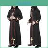 Atemberaubendes schwarzes Polyester-Priesterkostüm für Halloween-Partys und Cosplay-Events