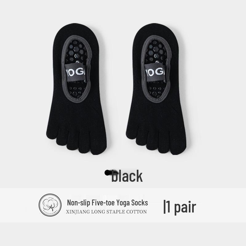 Women's Anti-Slip Yoga & Pilates Five-Toe Socks - Summer Thin, Pure Cotton Toe Separator Boat Socks