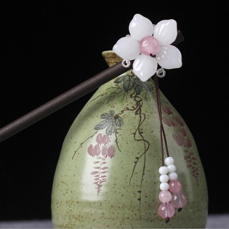 Retro Walking Hairpin, Ancient Hanfu Fringed Headdress, Hairpin, Court Classical Disc Hair, Wooden Hairpin, Hair Accessories