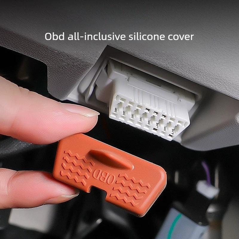 OBD Port Silicone Protective Cover, Dustproof Diagnostic Interface Guard, Interior Accessories for Geely