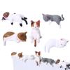 5 Pieces Healing Anti-Loneliness Cat Figurines Resin Desktop & Car Companion with Non-Slip Base Creative Gift for Birthdays