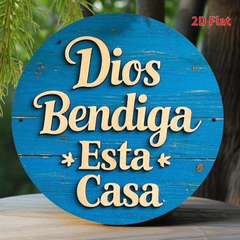 Vintage God Bless This Home Metal Wall Art 8x8 Inch Round Outdoor Cafe Garden Plaque Perfect Gift Cottage Decoration