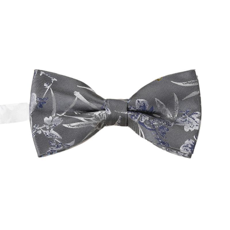 Men'S Fashion Bow Tie Color Woven Jacquard Double Striped Small Flower Business Retro Suit Shirt Bow