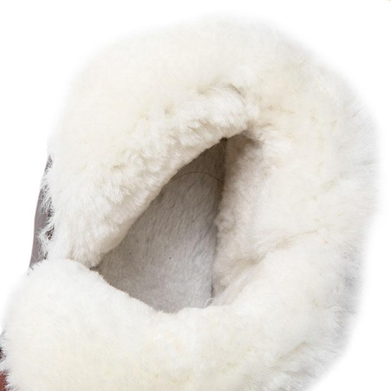 Genuine Leather Women Boots Winter Cow Leather Short Boots Female Plush Warm Warm Flats Ankle Boots Mother Shoes Woman WSH5241