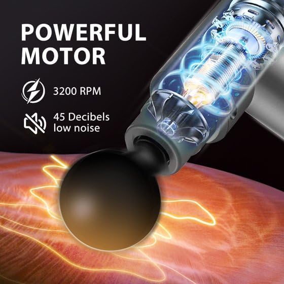 Portable Massage Gun Deep Tissue with 5 Speeds Muscle Massage Gun Hand Held Massager for Shoulder Body Back Relaxation