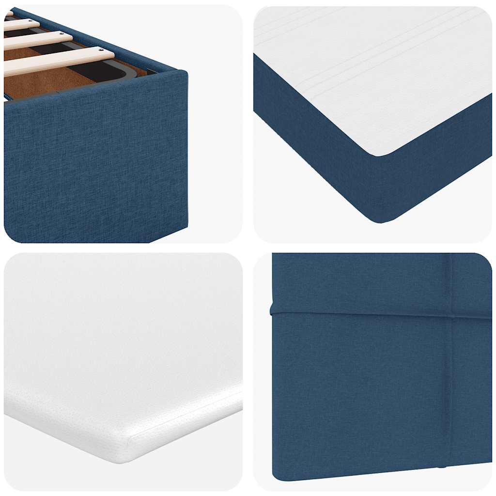 Ottoman Bed with Mattress Blue 160x200 Cm Fabric