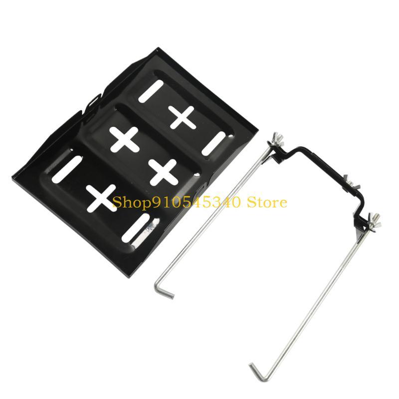 U2JA Iron Automotive Battery Tray Adjustable Universal Battery Hold Down Tray Bracket for Safe Vehicle Storage