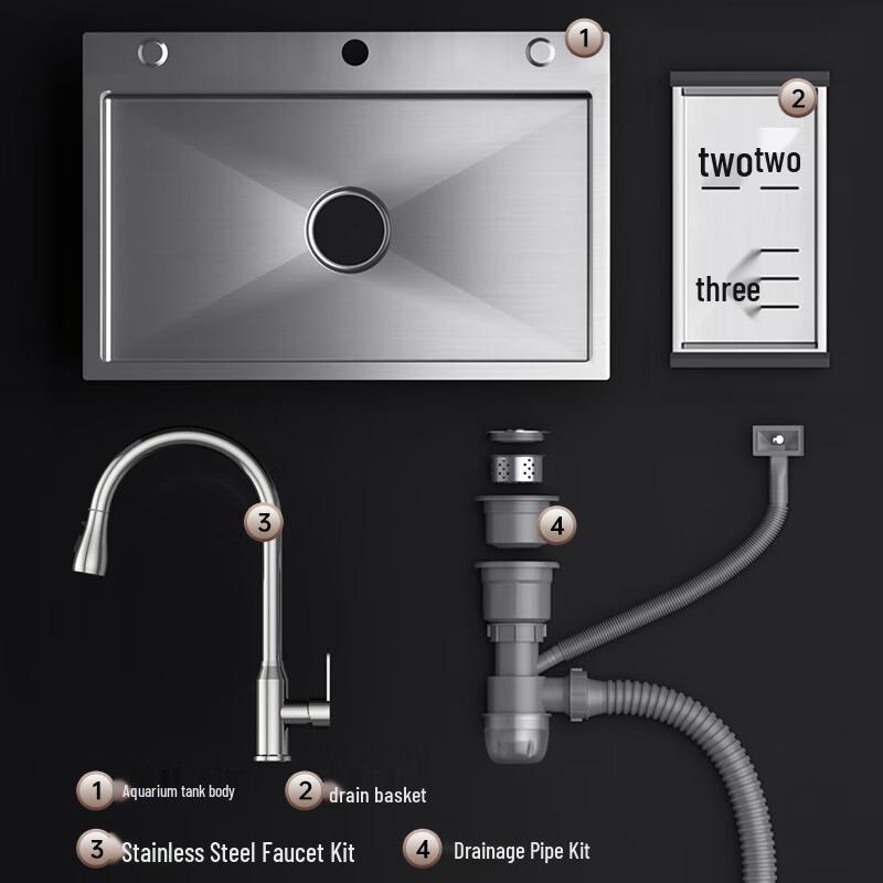 MEJUE 304 Stainless Steel Single Bowl Kitchen Sink