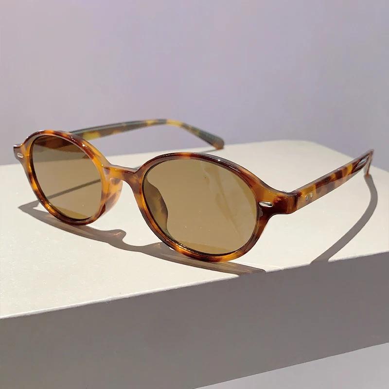 Y2k Vintage Oval Sunglasses Women  New Fashion Candy Color Shades Trendy Retro Solid UV400 Protection Outdoor Eyewear