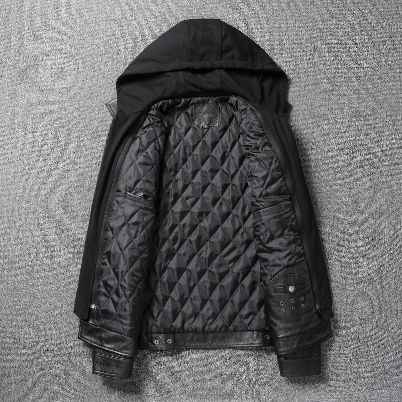 Съемная кожаная куртка с капюшоном — фото 2