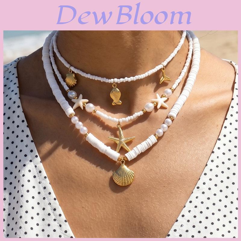Geometric Starfish Pendant Necklace For Women With Zinc Alloy Chain Summer Fashion