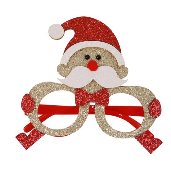 Seasonal Decorative Eyewear for Festivals Christmas Glasses, Glitter Party Glasses Frames, Novelty Elf Snowman Santa Claus Holiday Favors Children