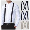 35/25/20mm Wide Men Suspenders High Elastic Adjustable 4 Strong Clips Suspender Heavy Duty X Back Trousers Braces