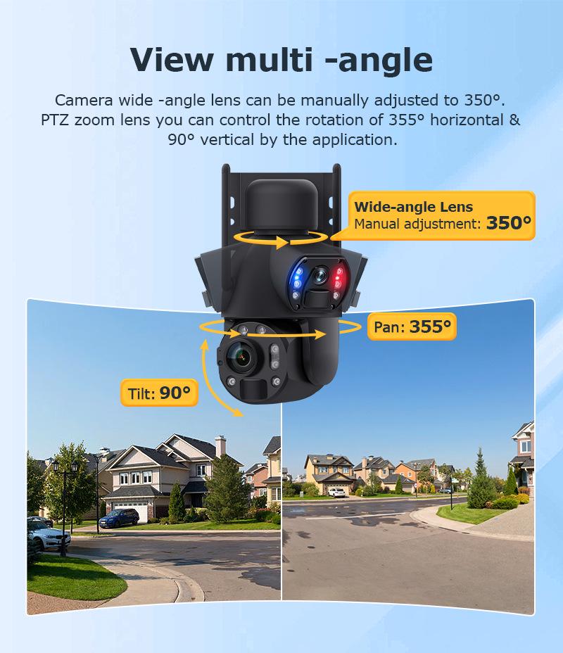 4G Dual-Lens 6MP Solar Camera with 36X Zoom and Full-Color Night Vision for All-Day Outdoor Surveillance