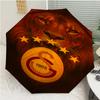 Galatasaray Sk Logo Print Automatic Umbrella, 8 Rib Iron Frame, Plastic Handle, Suitable for Outdoor Travel &Daily , Ideal Gift
