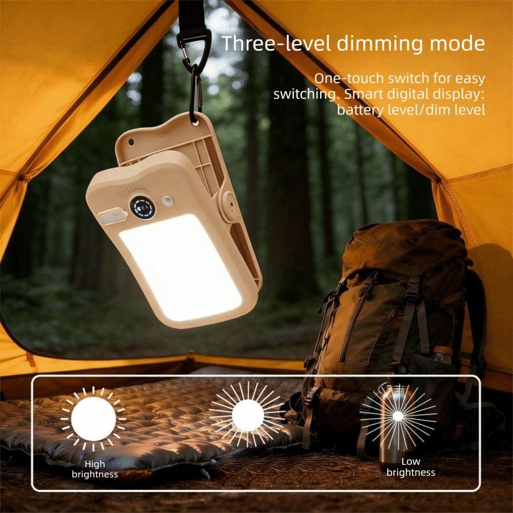 Digital Display Solar Camping Clip Light Long-Lasting Lighting Ultra Long Endurance Portable Camping Light Rechargeable