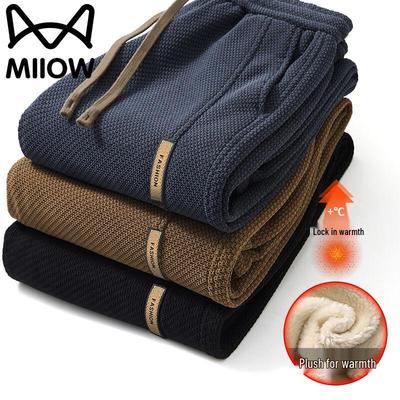 Mao Ren Herren Freizeit-Jogginghose mit Fleece-Futter