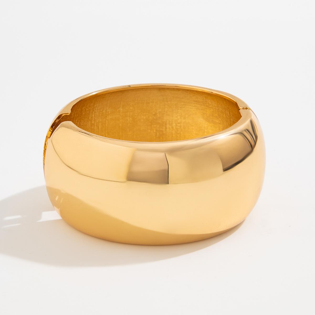 

Hip Hop Exaggerated Punk Wide Cuff Chunky Bangles Vintage Gold Silver Color Spring Bangles Bracelets For Women Men Jewelry