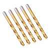 5Piece Titanium Coated Twist Drill Bit Set For Metal Steel Iron Aluminum Alloy Drilling Tool Superior Wear Resistance