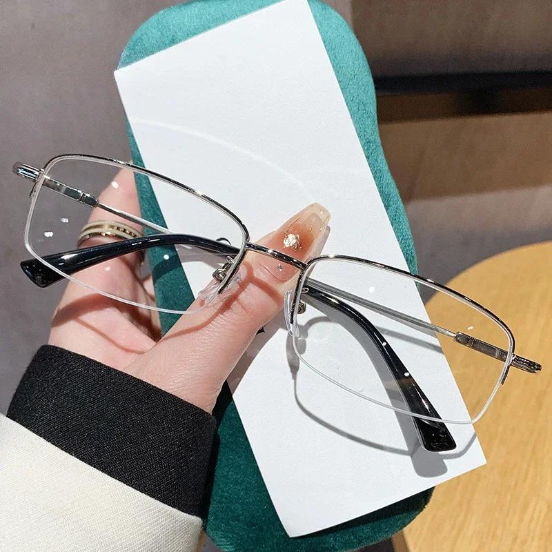 Metal Neutral Optical Finished Anti Blue Light Glasses Ultra Light Protective Eyeglass Lenses Elastic Eyeglass Frame