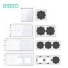 Bseed 1/2/3/4Gang Switch With Wall Socket Glass Panel Only Gold EU Standard Pearl Crystal Glass E Touch Series