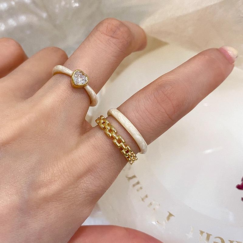 

Двухслойное кольцо Love 2023: Элегантный дизайн капельной глазури для женщин