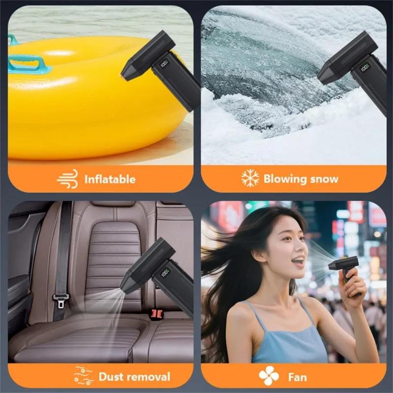 150000RPM Wireless Jet Fan Brushless Motor Turbo Air Blower  With LED Light Digital Display Portable Cleaning Blower For Dust Cleaner Car Cleaning