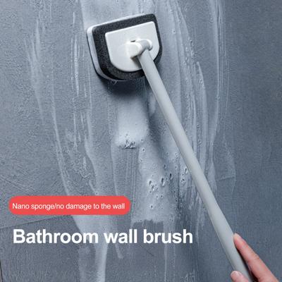 Spazzola per la Pulizia delle Pareti del Bagno con Testa Rotante a 180 Gradi Manico Lungo Multiuso Stucco Pavimento Piastrelle Vasca Doccia Scrubber con Setole Rigide