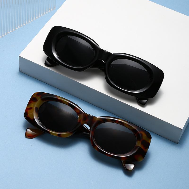Ins Popular Fashion Square Men Sunglasses Vintage Rectangle Punk Yellow Blue Shades UV400 Women Trending Sun Glasses