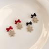 New Red Bow Knot Snowflakes Drop Earring for Women Christmas Santa Claus Snowman Earrings Girls Xmas Jewelry Gifts