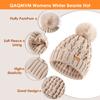 Winter women's knitted wool ball cap, thick long scarf, elastic gloves, three-piece set, casual and warm, suitable for winter