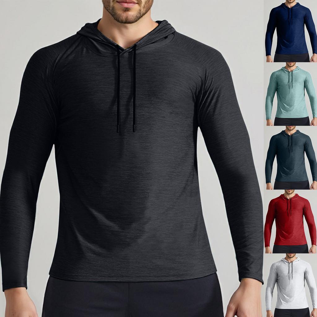 Men's Sports Mesh Quick-drying Long-sleeved Hooded Shirt Hoodie