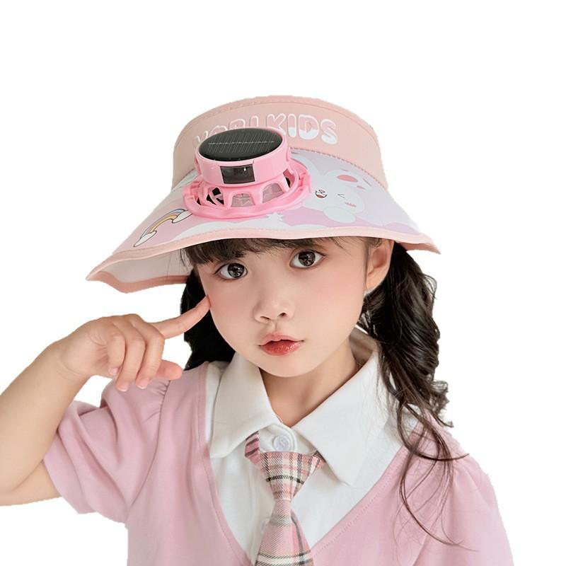 Solar Children's Fan Hat Summer Cartoon Sun Protection Sun Hat Girl Girl Outdoor Sun Hat