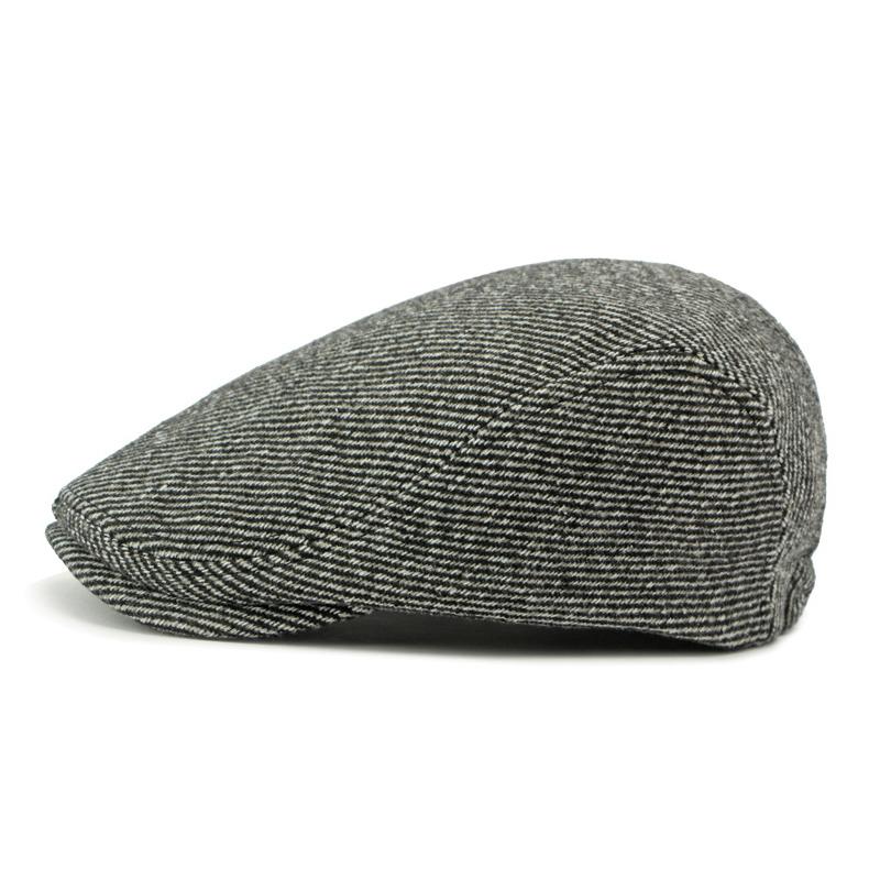 Men's Autumn Winter Peaked Cap Thick Warm Forward Cap Middle-Aged and Elderly Retro Beret