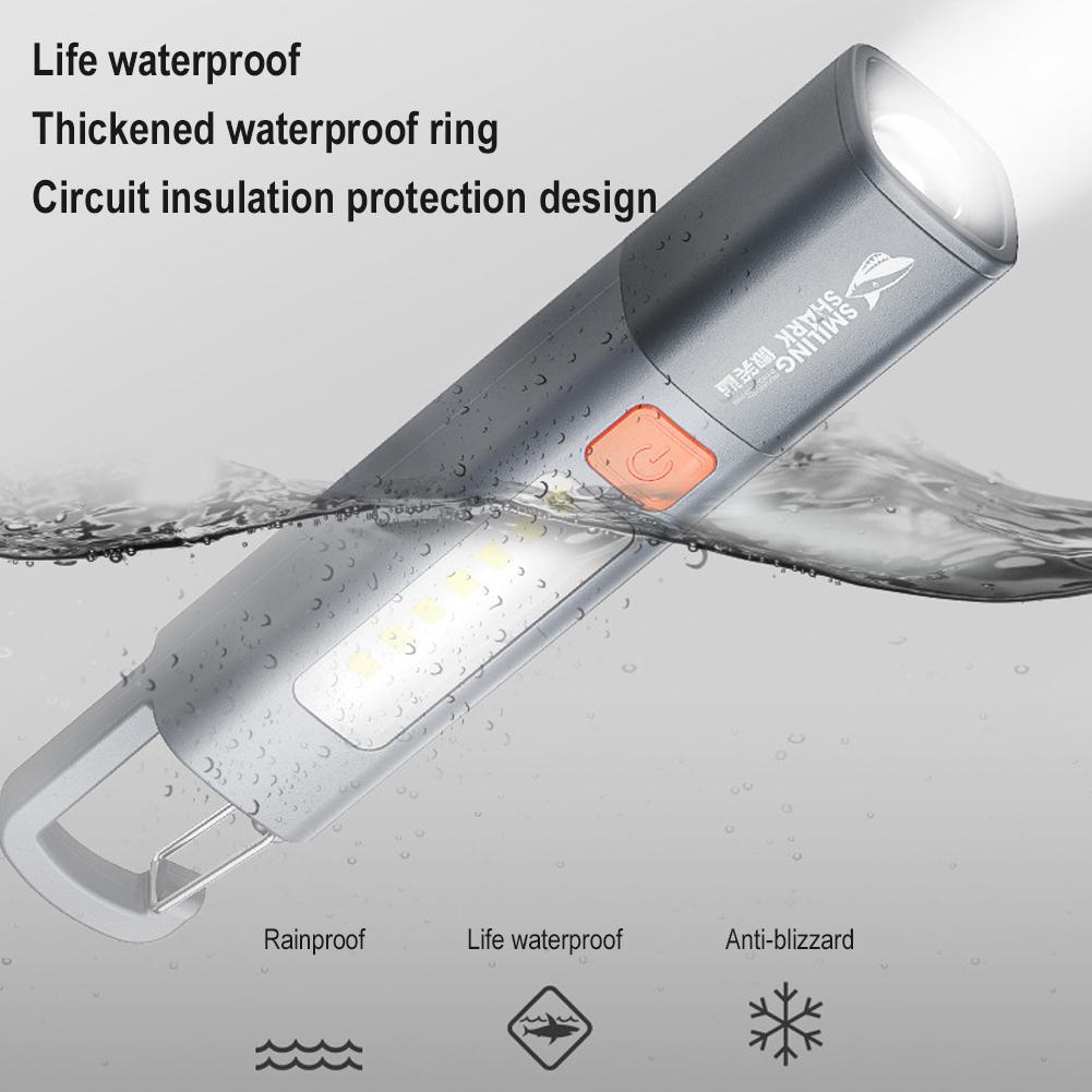 1PCS Super Bright LED Flashlight XPE Torch Light With Hook Camping Light USB Rechargeable Zoomable Outdoor Waterproof Flashlight
